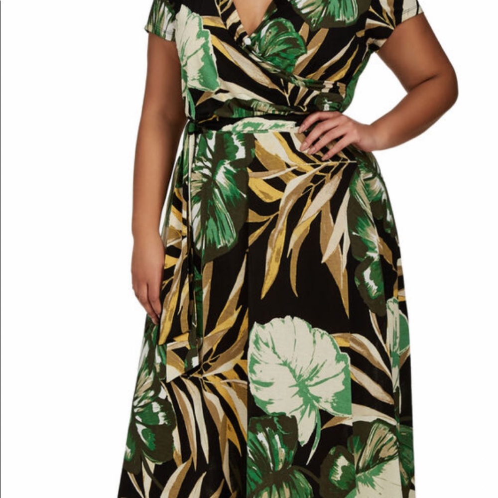 Ashley Stewart Palm Print Dress